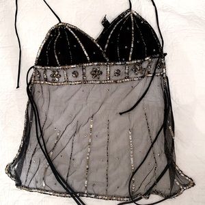 Strappy, open back 2000s style top